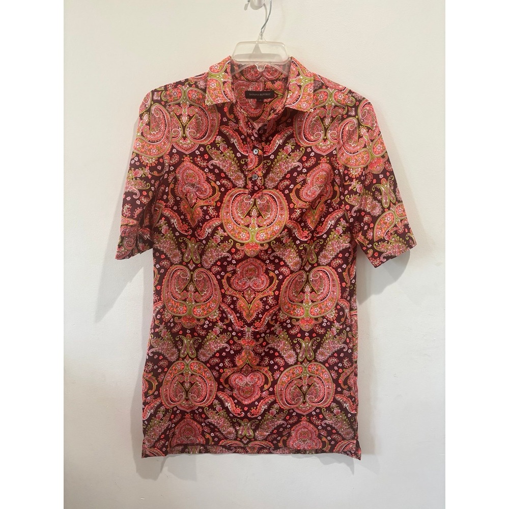 Banana Republic 60's 70's Style Paisley Print Mini Dress Size 4